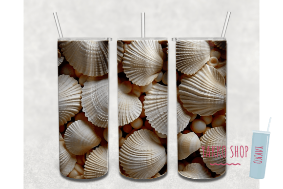 20oz 3D Shells Sea Beach Summer Tumbler7: A Digital Asset for Modern Sublimation