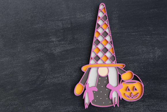 3D 5 Layer Gnome Halloween SVG DXF: Crafting Dimensional Shadow Box Art
