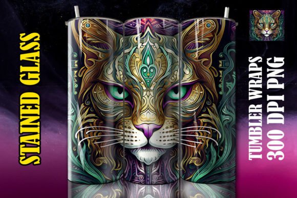 3D Bobcat Mystical Tumbler: Elevating Drinkware Design with Digital Art