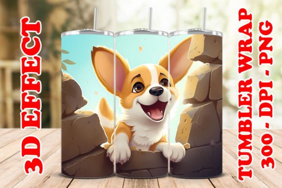 3D Cute Corgi Flower Tumbler 11 Design Guide