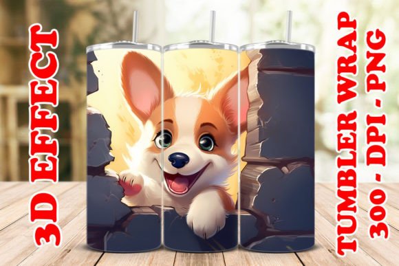 3D Cute Corgi Flower Tumbler 3 Design Guide