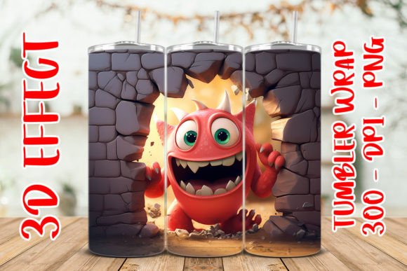 3D Cute Monster Flower Tumbler 1 Design Guide