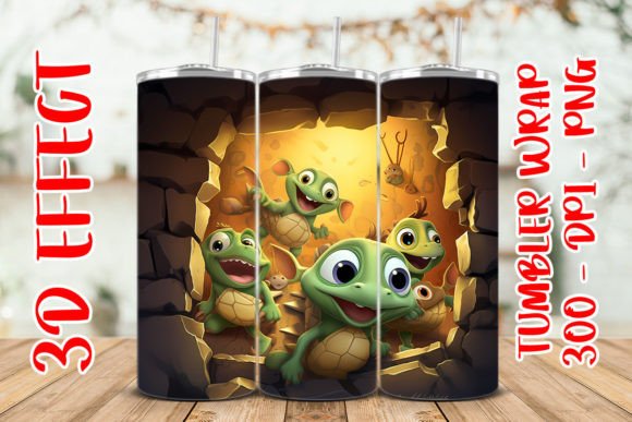3D Cute Turtles Flower Tumbler 4 Design Guide