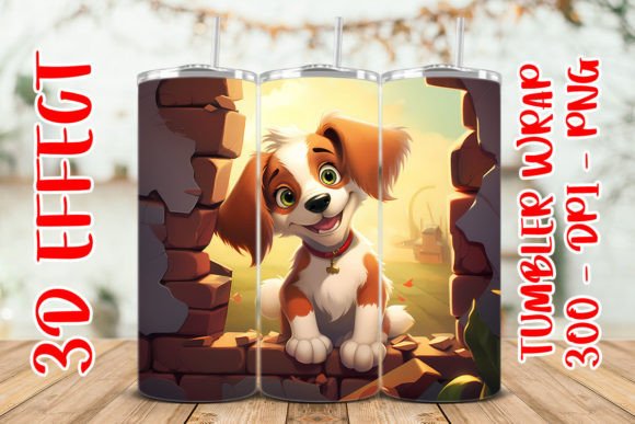 3D Dog Flower Tumbler 2 Design Assets
