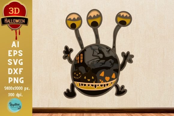3D Halloween Monster Set V.4: Festive Digital Designs