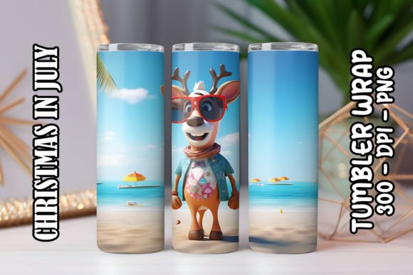 3D Nosed Reindeer Tumbler 16: Elevating Holiday Sublimation with Precision Digital Assets