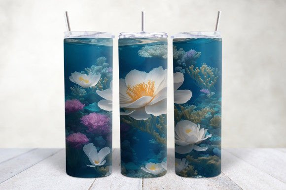 3D Ocean Flower Tumbler Wrap: Sublimation Design Guide