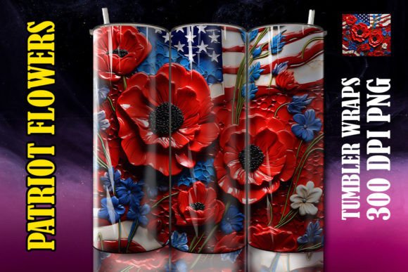 3D Red Poppies Flower Tumbler 5: Elevating Sublimation Projects with Botanical Depth