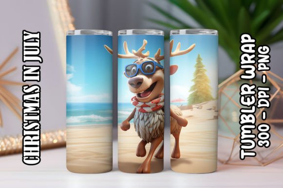 3D Reindeer Tumbler 5: Elevating Holiday Sublimation with High-Resolution Digital Wraps