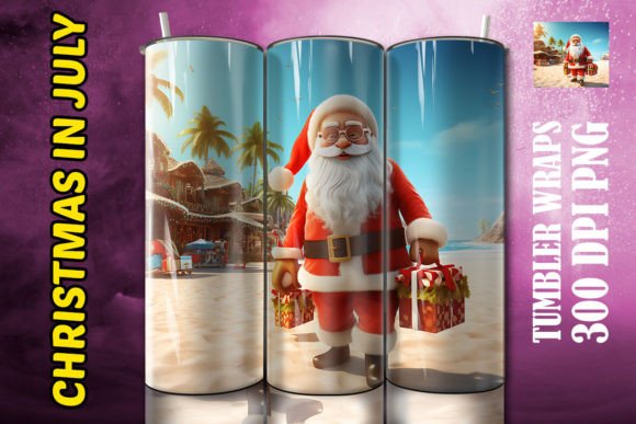 3D Santa Claus Tumbler 2: Festive Sublimation Design
