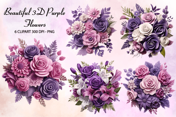 Elevating Creative Projects with High-Resolution 3D Purple Flower Clipart