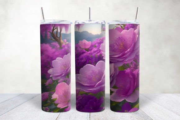 Elevating Custom Drinkware: The Strategic Value of the 3D Pink Purple Flowers Tumbler Wrap