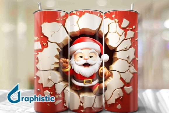 Elevating Holiday Visual Strategy with Santa 3D Smash Wall Art Background 12