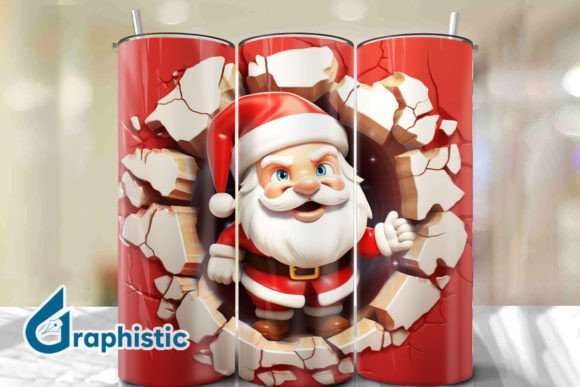 Elevating Holiday Visual Strategy with Santa 3D Smash Wall Art Background 21