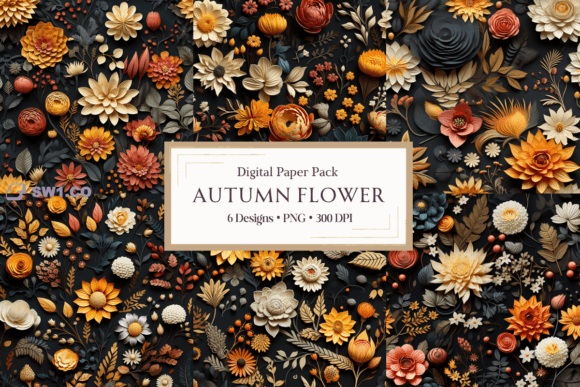 Evaluating 3D Paper Art Autumn Flower Backgrounds for Digital Design
