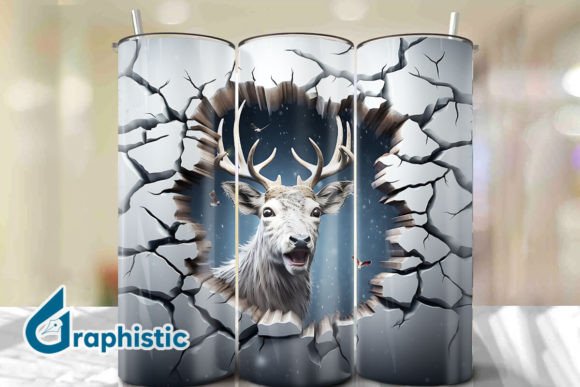Evaluating Reindeer 3D Smash Wall Art Background 02 for Digital Design