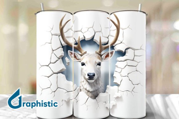 Evaluating Reindeer 3D Smash Wall Art Background 05 for Digital Design and Print Projects