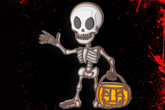 Mastering Multi-Layered Fabrication with a 3D Skeleton Halloween Pumpkin SVG