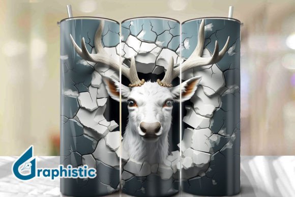 Reindeer 3D Smash Wall Art Background 06: Elevating Digital Design and Seasonal Decor