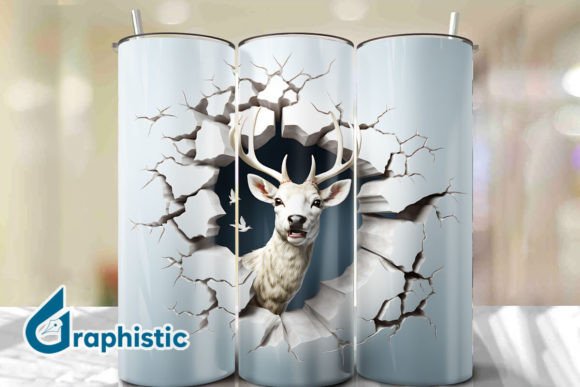 Reindeer 3D Smash Wall Art Background 31: Elevating Holiday Design with High-Resolution Digital Assets