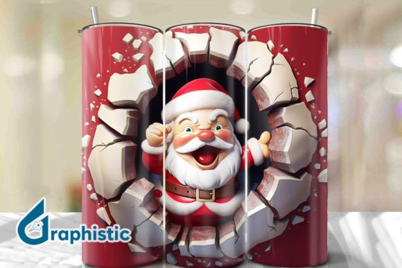 Santa 3D Smash Wall Art Background 26
